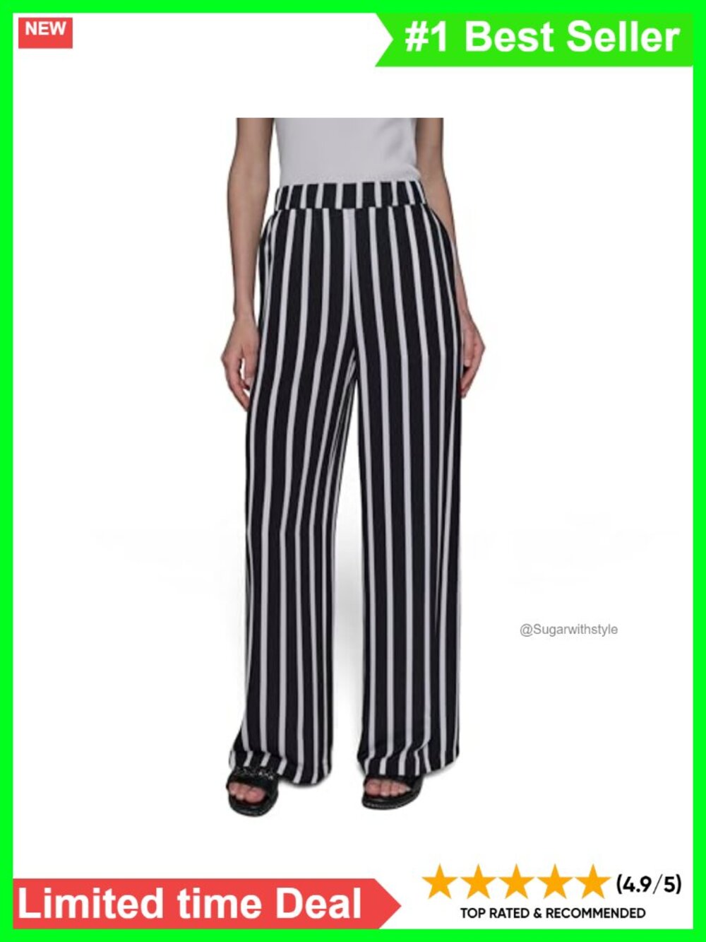 Karl Lagerfeld Striped Casual Pants Everyday Comfort Travel